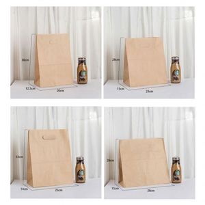 Eco Friendly Custom Offset Printing Vest Handle Recyclable Kraft Paper <b>Bag</b> with Hole - Product Image 4