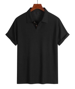 Men's <b>Waffle</b> Knitted Polo <b>Shirt</b> Short Sleeve Regular Fit Casual Golf Business Collared Summer Top - Product Image 6