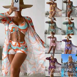 <span class=keywords><strong>Maillot</strong></span> <span class=keywords><strong>de</strong></span> <span class=keywords><strong>bain</strong></span> pour <span class=keywords><strong>femme</strong></span>, style européen et américain, en mousseline <span class=keywords><strong>de</strong></span> soie multicolore, sexy, pour <span class=keywords><strong>cuisse</strong></span> haute - Product Image 2