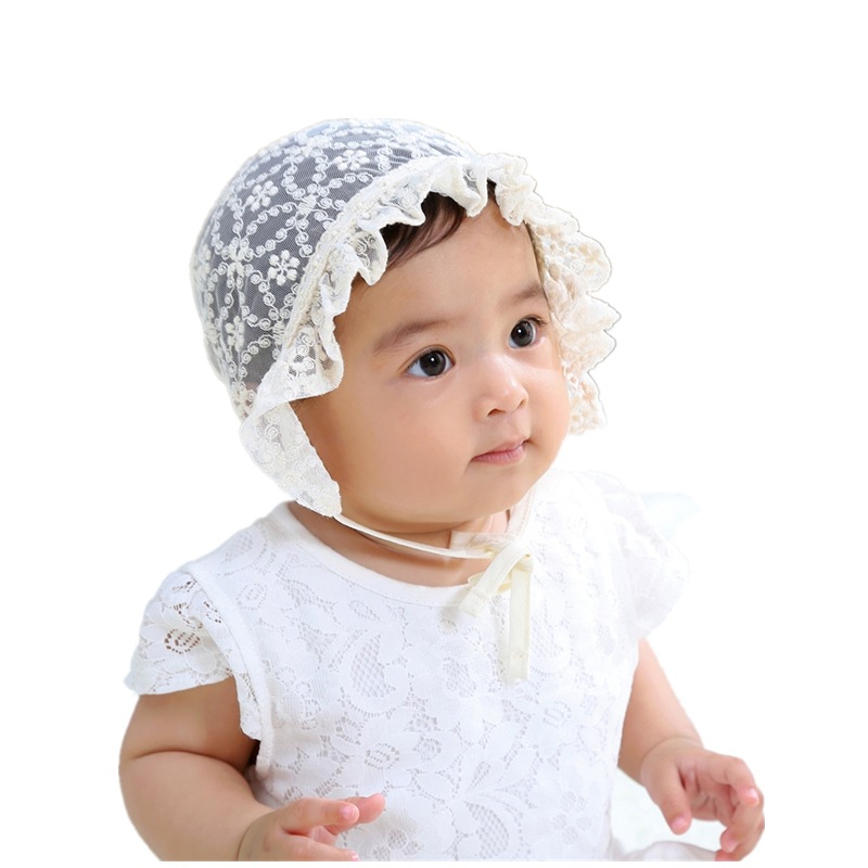 Мягкие хлопковые шапки для новорожденных девочек, кружевная боковая Солнцезащитная шапочка, шапочка для младенцев, шапка от солнца, облегающие шапки