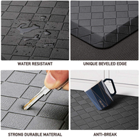 Alfombras de PVC Acolchadas y Cómodas de 18x30cm, Antideslizantes, Impermeables, Anti Fatiga, Juego de Tapetes para Cocina de 12MM