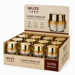 Octagonal Acrylic Cream <b>Jar</b> 30g 50g Gold <b>Lid</b> Faceted Thick Wall Double Layer Luxury Night Cream Skincare Packaging Factory - Product Image 6