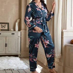 Cardigan Tie up abiti da <span class=keywords><strong>notte</strong></span> e pigiama da <span class=keywords><strong>notte</strong></span> abbigliamento da <span class=keywords><strong>notte</strong></span> taglie forti da donna - Product Image 3