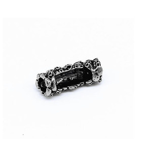 yunnique Stainless Steel Cylindrical Jewelry Tube Sleeve Skull Relief For Bracelet Making PJ0040B - Product Image 2