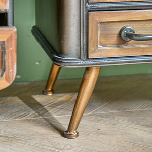 Mueble de Almacenamiento de Madera con Paneles Estilo Shabby Chic Antiguo para Sala de Estar, Mueble Decorativo para Entrada de Casa, Hotel o Apartamento - Product Image 6