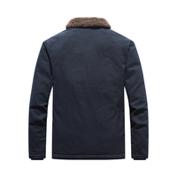 Veste matelassée en coton avec logo personnalisé, style workwear, pour homme d'âge mûr, épaisse et doublée de velours, style rétro, en laine d'agneau