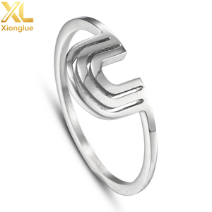 Stainless Steel Women Trendy Jewelry Wall Rainbow Shape <b>Stacking</b> <b>Ring</b> - Product Image 1