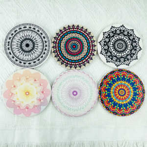 Sous-verres en céramique ronds mats à motif de <span class=keywords><strong>Mandala</strong></span> personnalisés de haute qualité sous-verres élégants absorbant l'eau pour cuisine Bar café - Product Image 4