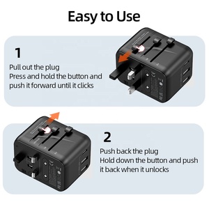 Adaptador de Viaje Universal Compacto Todo en Uno con Puertos USB Dobles, Convertidor de Enchufe Internacional para EE. UU., UE, Reino Unido y Australia - Product Image 5