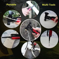 Multitool Camping Marteau Hache Randonnée Urgence Survie Multitool 16 en 1 avec Mini Couteau Pliant Scie Tournevis Hachette Plier