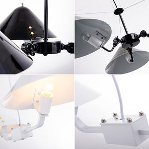Moderne Têtes Multiples E27 En Fer Forgé Lustre Pendentif Lumière Noir/Blanc Pendentif <span class=keywords><strong>Luminaire</strong></span> Magasin Moderne Lustre Lumière - Product Image 3