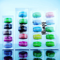 Plateau à ampoules en plastique pet, boîte d'emballage, personnalisé nouveau, 2 3 5 6 12 24 pièces, boîte de macarons en forme de coquille, emballage