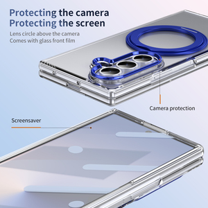 360 ° ตัวยึดแม่เหล็กหมุนได้เคสใสสำหรับ <span class=keywords><strong>Samsung</strong></span> Galaxy Z Fold 7ฝาปิดให้ความรู้สึกน้ำแข็งกันตกพร้อมตัวป้องกันหน้าจอในตัว - Product Image 5