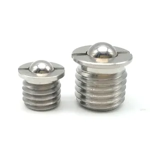 SUS303 Housing Spring Loaded Plunger Slotted Flanged Ball Spring Plunger