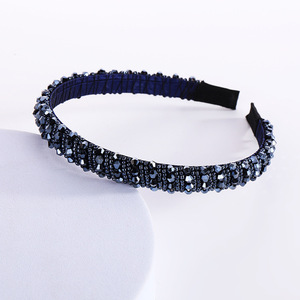 <span class=keywords><strong>Bandeau</strong></span> perlé élégant femmes Baroque diamant éponge strass bandeaux fins pour les filles - Product Image 5