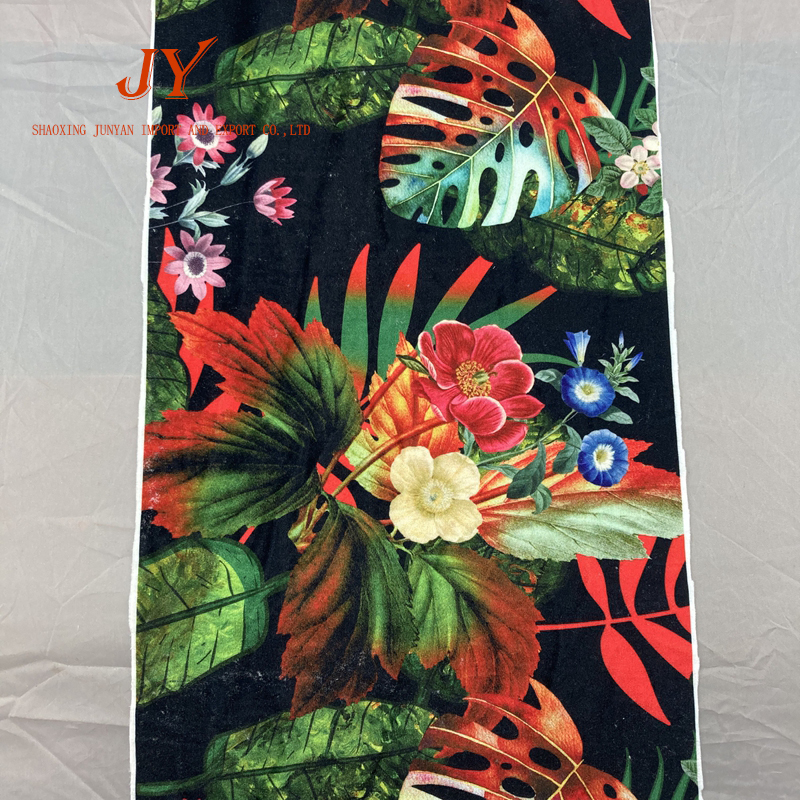 multicolored pattern digital print silk floral velvet fabric with wholesale price