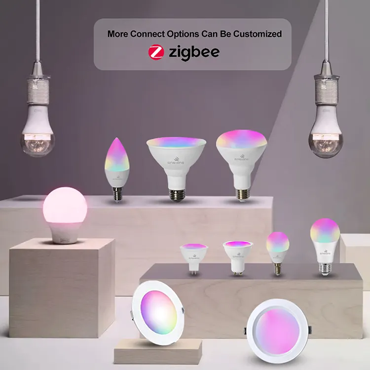 Wholesale Custom Led Light App Compatible Alexa Google Home Rgb Color Changing Tuya Zigbee Smart Home Lights Smart Bulb