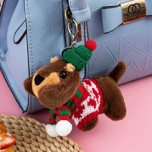 Porte-clés en peluche chien saucisse de dessin animé mignon de 15 cm, pendentif de sac, mini poupée, cadeau de Noël - Product Image 2