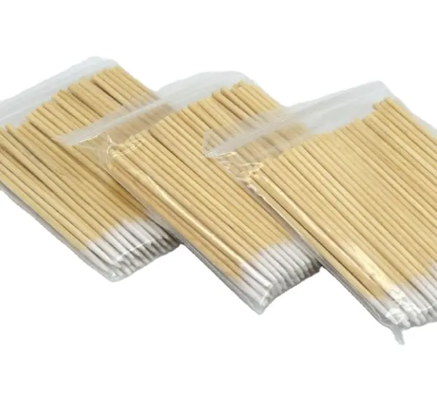 Wooden Tip Cotton Stick Long 7cm 300 Wooden Handle Tip Semi-Permanent Embroidered Cotton Swabs