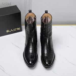 Bottines Chelsea en cuir de crocodile 100% authentique pour hommes et femmes, style couple, bottes d'hiver personnalisées pour la neige - Product Image 2