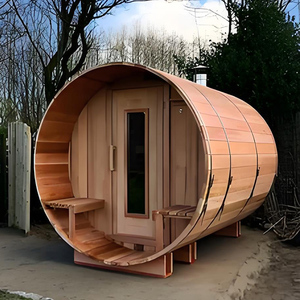 Tùy Chỉnh Điện Hiện Đại 2-Người Ngoài Trời Gỗ Tuyết Tùng Thùng Phòng Tắm Hơi Gỗ Rắn Xây Dựng Nhà Máy Trực Tiếp Canada Gỗ Tuyết Tùng Đỏ Phòng - Product Image 4