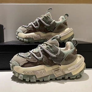 Baskets plateforme épaisses à blocs de couleur, chaussures de sport à lacets pour hommes et femmes, idéales pour l'extérieur - Product Image 1