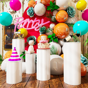 Bộ 5 giá đỡ bánh bằng kim loại màu trắng, kiểu dáng hiện đại hình trụ tròn, dùng để trưng bày bánh ngọt cho đám cưới & trang trí sự kiện - Product Image 2