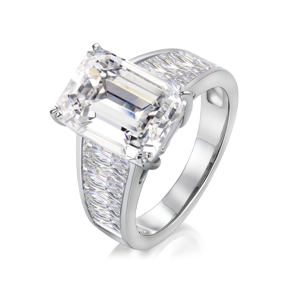 แหวนเพชรแล็บไวท์โกลด์ 18K