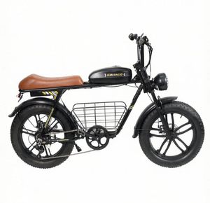 Vélo de montagne électrique rétro avec pneus de 20 * 4 pouces, cadre en acier au carbone, batterie lithium 48V10ah, frein à disque double, double suspension - Product Image 3