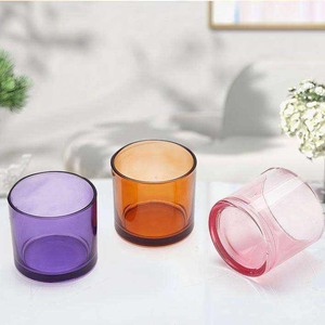 Premium Empty Candle Jars & <b>Cups</b> Bright Transparent Glass Colored Cylindrical Home Decoration Holiday Aromatherapy Containers - Product Image 6