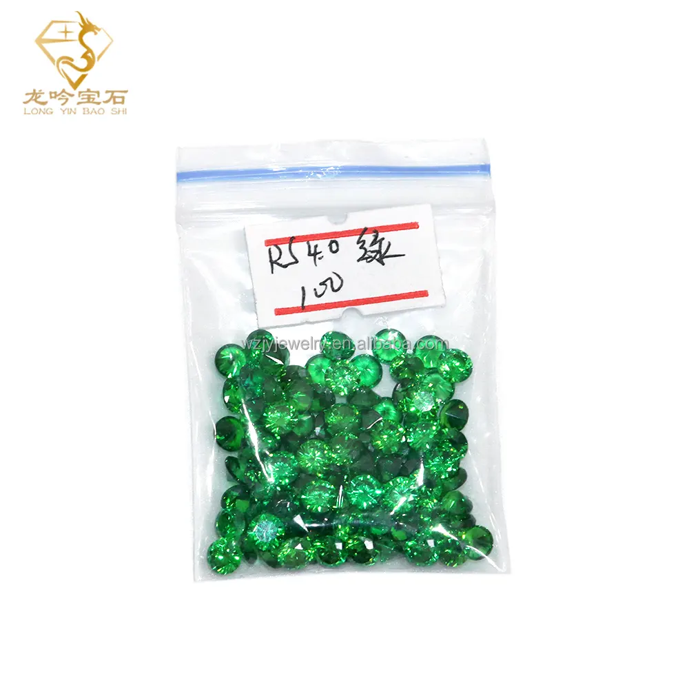 Wuzhou Groene Kleur Zirkoon Zirkonia Edelstenen Fabriek Verkoop Sieraden Inlay Cz Diamant Losse Steen Voor Sieraden