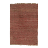 Hochwertige hand gewebte moderne zeitgenössische Jute-Teppiche Kurzes Rot/Rost Low Pile PET-freundliches rutsch festes geometrisches Muster für