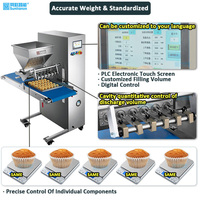 Machine de remplissage de gâteaux à piston Sunlianzn High ES400-1, 220V 2KW, 50ml-100ml, écran tactile programmable, certifiée CE, utilisée 1 an