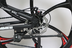 Bicicleta de Montaña Plegable de 26'' con Ruedas de Aleación de Magnesio en Blanco y Negro, Diferentes Colores Disponibles, 12 Velocidades - Product Image 3