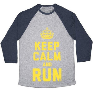 Maglietta da baseball unisex Tri-Blend Keep Calm and Run (Dark Tank) - Product Image 4