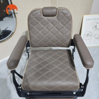 Fauteuil de Barbier Inclinable Marron Moderne et Traditionnel pour Salon de Coiffure, Salon de Beauté et Spa