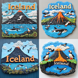 Vente en gros d'aimants de réfrigérateur 3D personnalisés d'<span class=keywords><strong>Islande</strong></span>, souvenirs européens, souvenirs touristiques de villes européennes, cadeaux promotionnels - Product Image 3