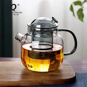 Teiera in vetro addensato per uso domestico tè resistente alle alte temperature separazione dell'acqua teiera per fiori per la salute set da tè squisito bollitore