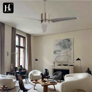 Ventilador de techo de madera maciza de alta calidad, 3 piezas, color níquel arena, ventilador de techo silencioso con control remoto y luces LED - Product Image 6