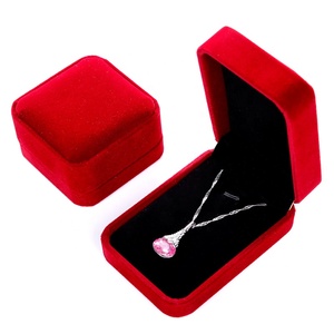 Jewelry Box Luxury Velvet Necklace Jewelry Box Red Luxury Jewelry Box Jewelry Packaging Gift Display Box Ring Bracelet Packaging With Logo