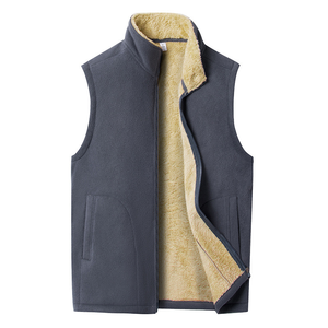 <strong>Mens</strong> Polyester Vest With Comfortable <strong>Fleece</strong> Winter Sherpa Inner Outdoor Vest Sleeveless Thick <strong>Gilet</strong> - Product Image 3