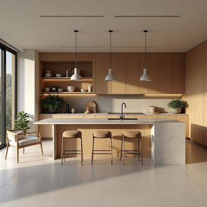 Lemari Dapur Veneer Kayu Oak Putih Desain Amerika Motif Kayu CBMMART Terlaris - Product Image 6