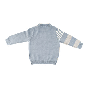 <span class=keywords><strong>Pull</strong></span> à manches longues pour garçons, chandail rayé en tricot, <span class=keywords><strong>col</strong></span> ras du cou, Vintage et décontracté, à la mode, couleur bloc - Product Image 2