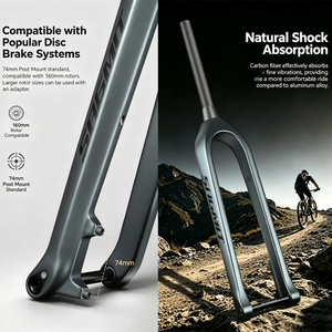 <span class=keywords><strong>Fourche</strong></span> de VTT professionnelle entièrement en fibre de carbone <span class=keywords><strong>rigide</strong></span> <span class=keywords><strong>29</strong></span> pouces avec axe traversant et frein à disque T800 pour vélos de route, de montagne et hybrides XC - Product Image 3
