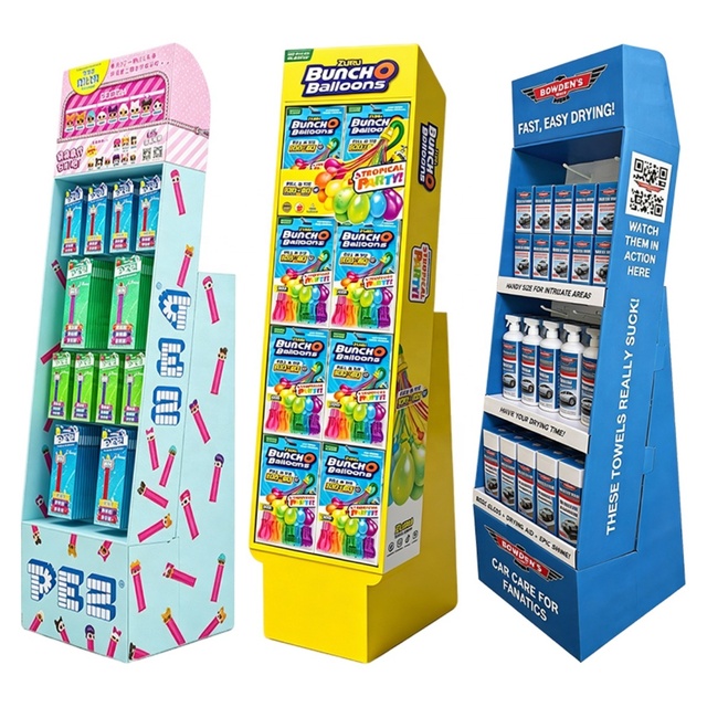 Foldable Sidekick Power Wings Cardboard Corrugated POSM Displays Unit with Hook Pegboard for Retail Club Store Merchandising
