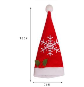 QY Fournitures de décoration de Noël pour la maison et les fêtes, ensemble d'accessoires de table, mini-casquette de Père Noël en tissu non tissé, housses de couteau et fourchette de Noël - Product Image 6