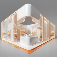 M & S Nouveautés Kiosque d'affichage de parfum Design Vitrine de parfum en bois Kiosque de parfum Stand Kiosque de parfum Kiosque de centre commercial moderne à vendre