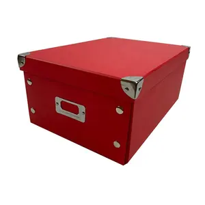 الصانع مخصص قابلة لإعادة التدوير مكتب عمل المنظم صندوق ورقي قابل للطي للطي A4 صندوق تخزين كرتوني
