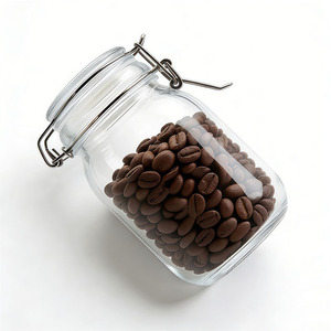 Expédition rapide, pots en verre de haute qualité au design moderne <span class=keywords><strong>pour</strong></span> le stockage des aliments, 360 ml, logo personnalisé, ouverture large, petits pots en verre <span class=keywords><strong>pour</strong></span> bonbons, miel, avec couvercles à clip - Product Image 3