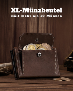 Başparmak UP tedarikçisi özelleştirmek manyetik yağ kahverengi üç katlı RFID engelleme kimlik pencere erkek düğme sikke cep erkekler cüzdan - Product Image 3